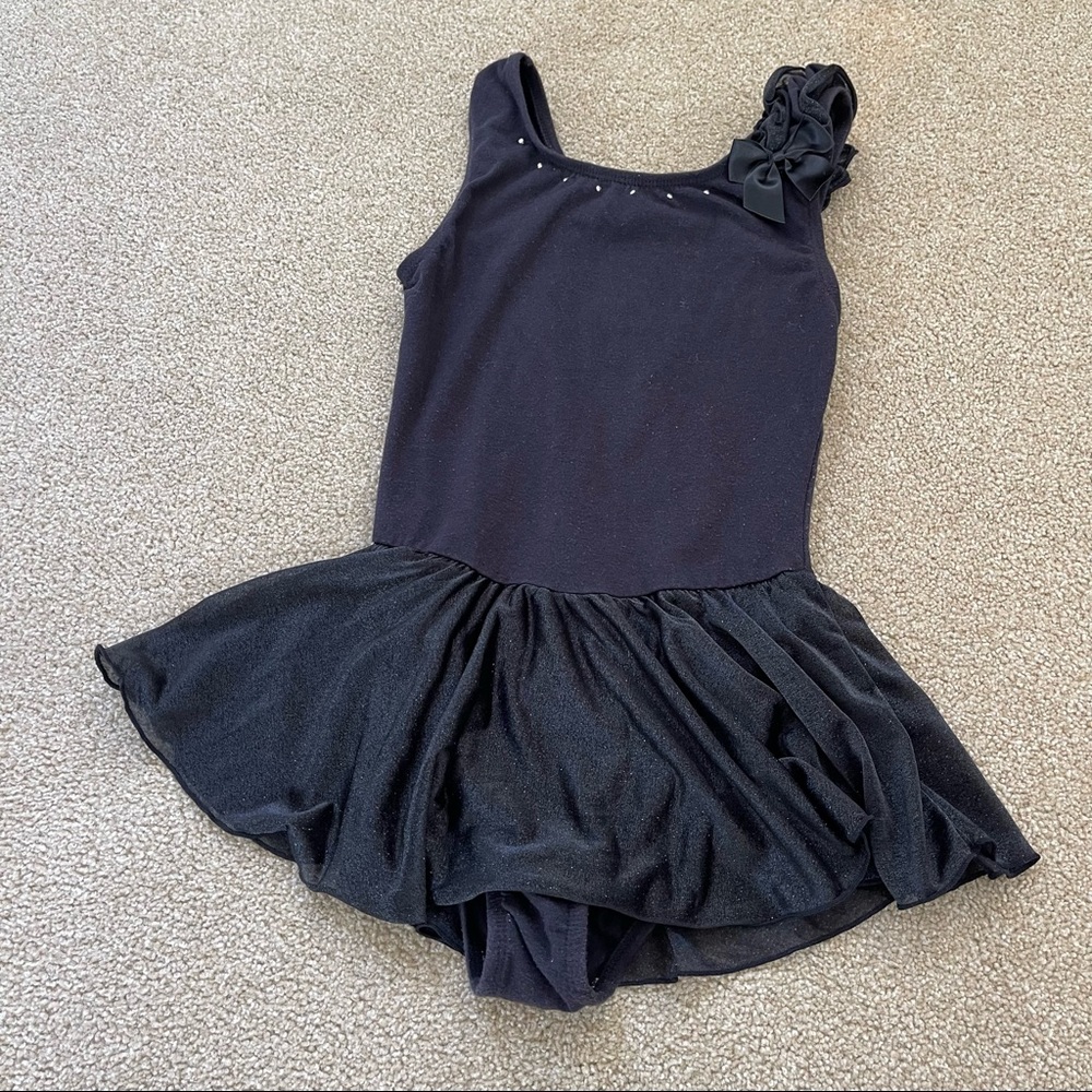 Danskin Ballet Leotard size 10 Black with built in skirt